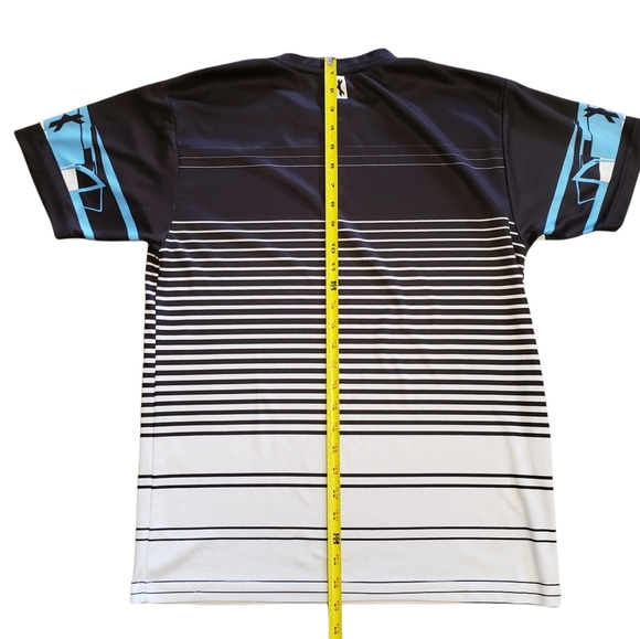 HK Army LA Run Cities Hostile Dri Fit Mens S Lined Up Dri Fit Shirt Black White - Picture 5 of 7